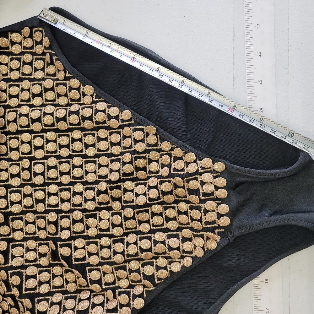 Hanne Bloch convertible  Black and Gold pompom Swimsuit - Picture 13 of 15